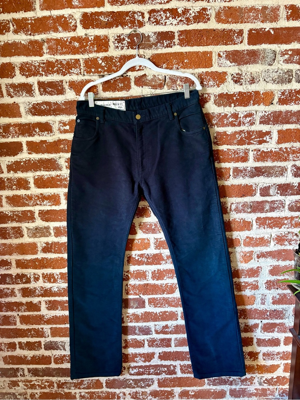 2010s Billy Reid Blue Moleskin Jeans